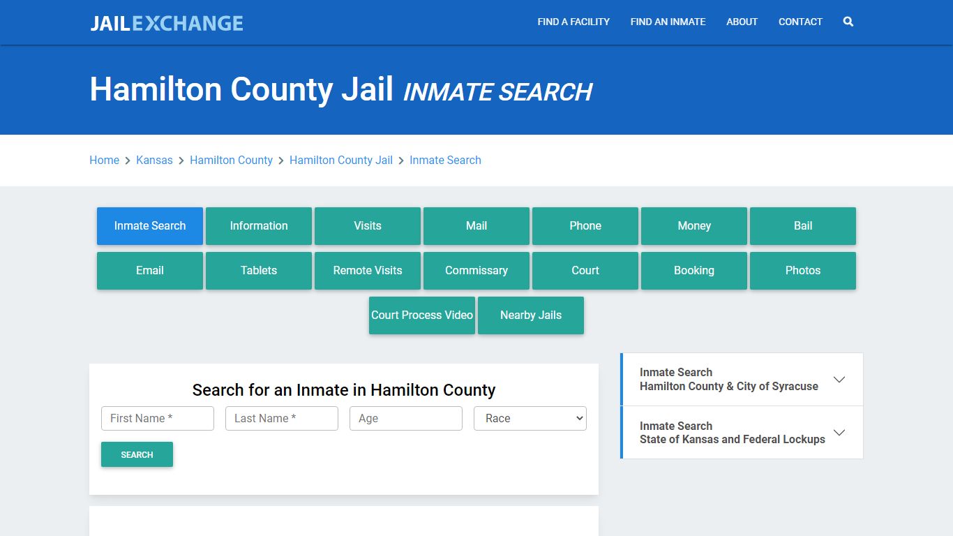 Hamilton County Jail, KS Inmate Search: Roster & Mugshots