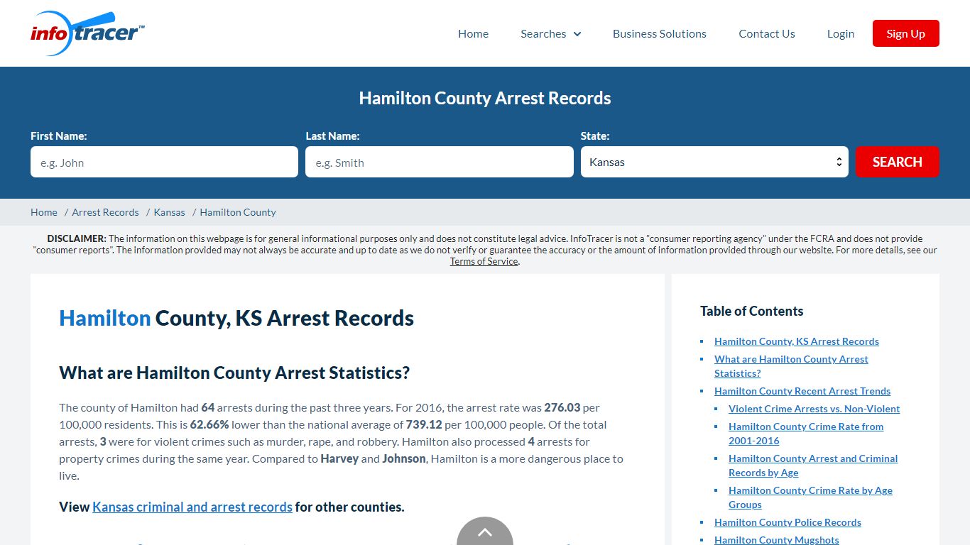 Hamilton County, KS Arrests, Mugshots & Jail Records - InfoTracer